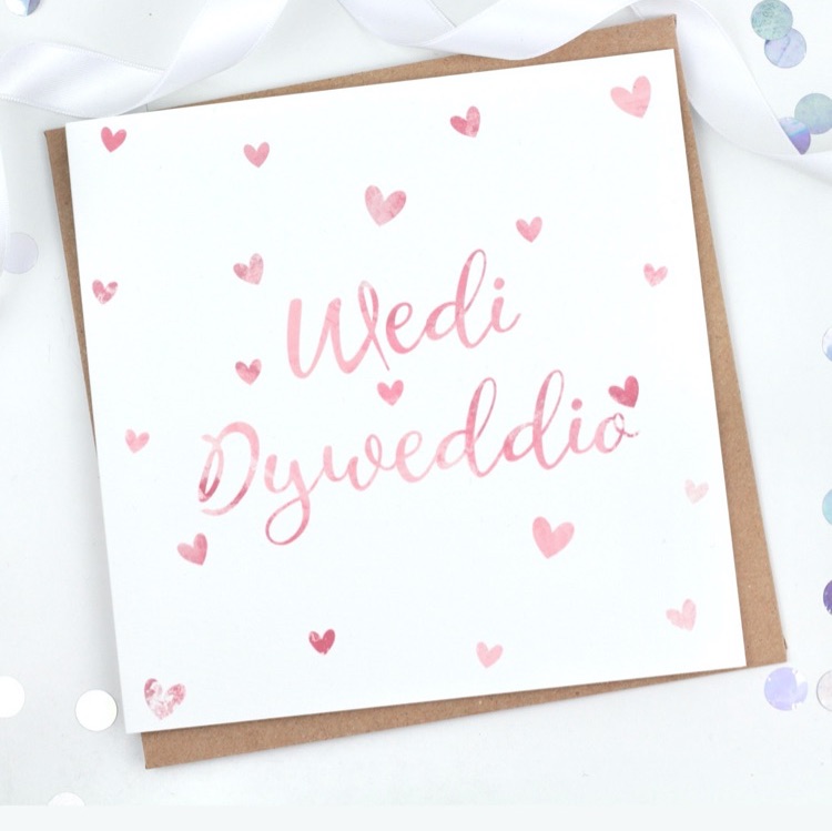 Dyweddiad/Engagement - Cardiau Cymraeg