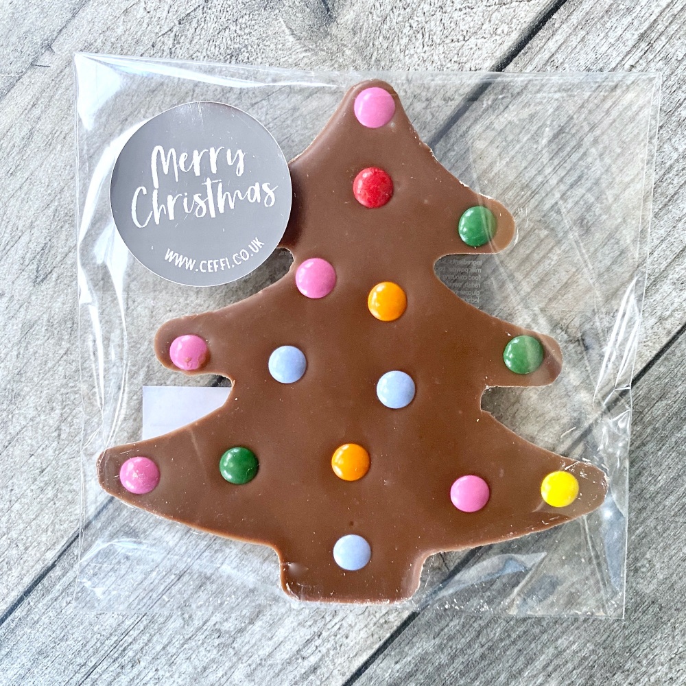 Merry Christmas Milk Chocolate Tree with Beans