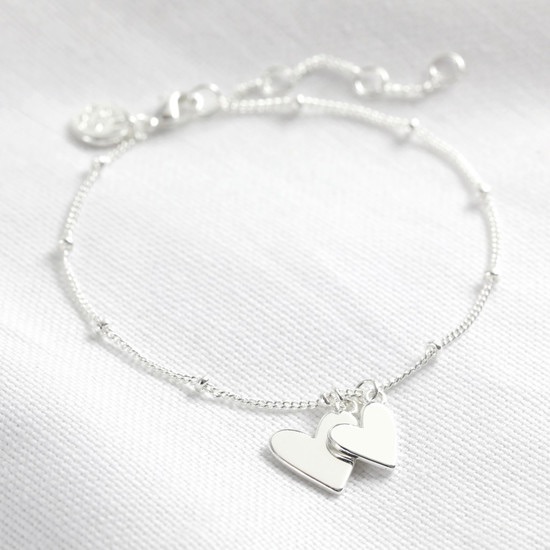 silver double heart bracelet, lisa angel stockist
