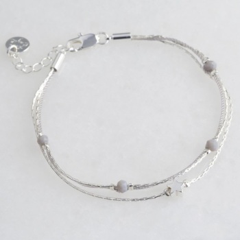 Star Grey Bracelet - Silver Bracelet