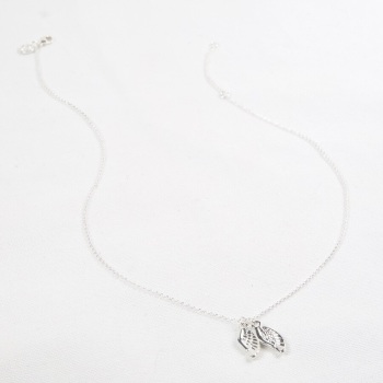 Silver Double Wing - Necklace