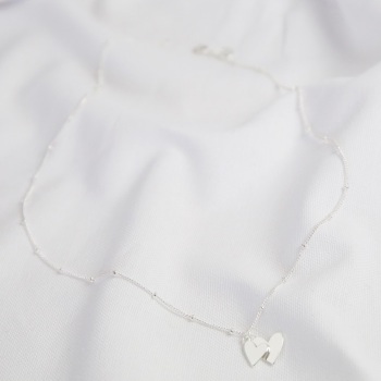 Silver Double Hearts - Necklace