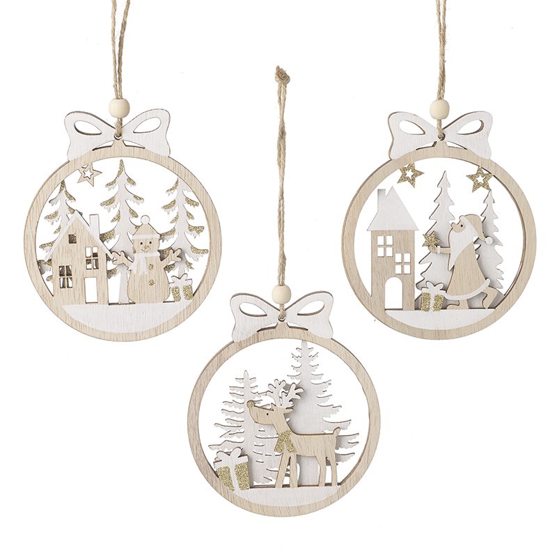 White & Gold Cut Out - Hanging Decoration