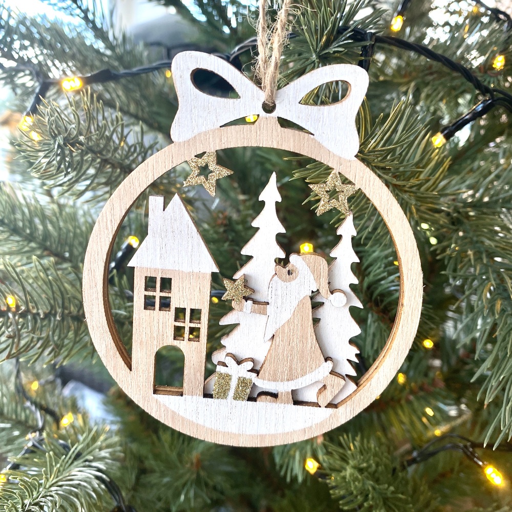 White & Gold Cut Out - Hanging Decoration