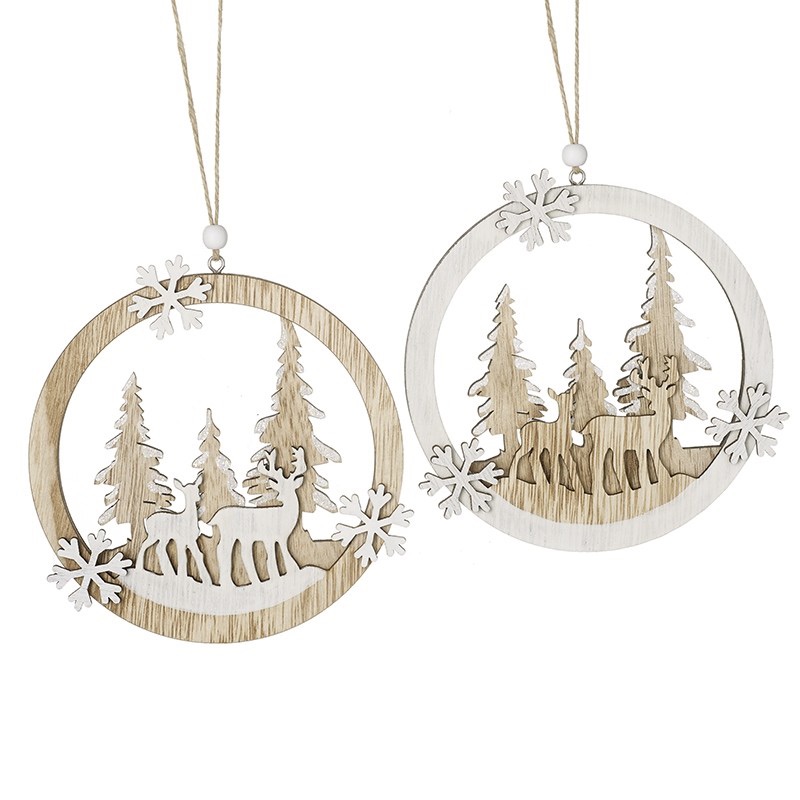 Snowflake Reindeer Forest Cut Out - Hanging Decoration