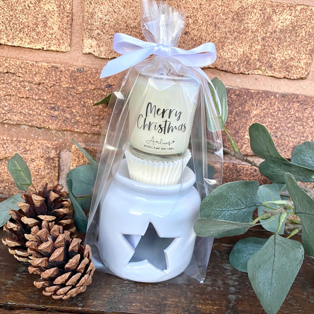 Merry Christmas Natural Candle and Wax Melt Gift Set - Arlws