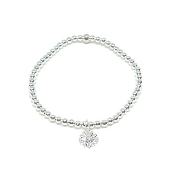 Daisy - Beaded Bracelet - Silver