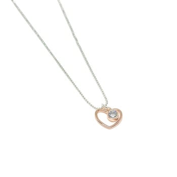 Sparkly Heart - Necklace - Rose Gold