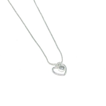 Sparkly Heart - Necklace - Silver