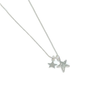 Double Star - Necklace - Silver