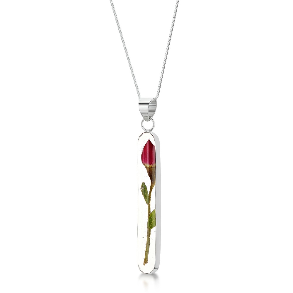 Rose necklace, necklace with rose, real rose necklace
