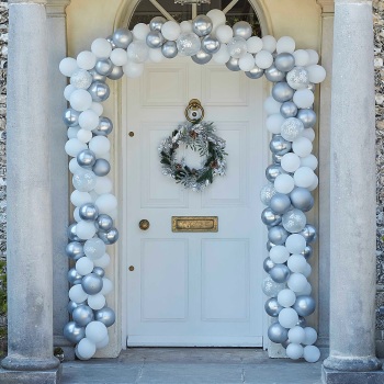 Silver & White Door - Balloon Arch