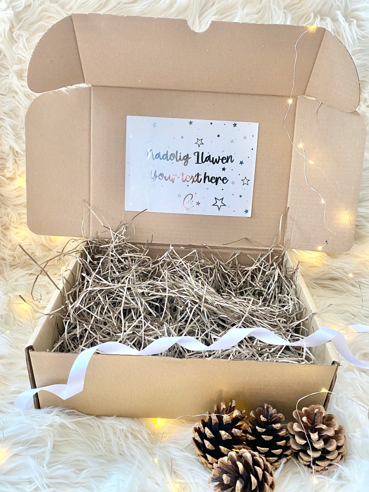 Fill Your Own Gift Box - Personalised Nadolig Llawen (Various Sizes)