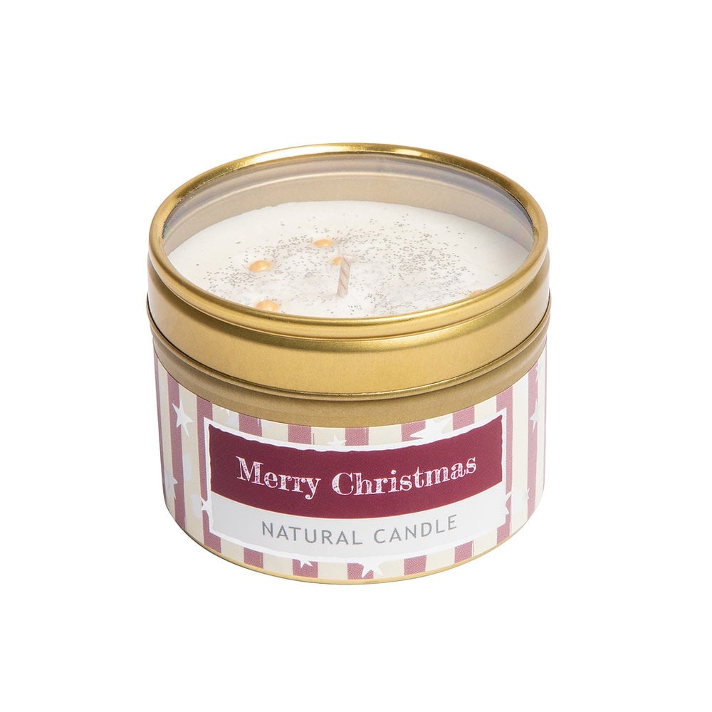 Merry Christmas - Tin Candle, wild olive stockist, wild olive north wales