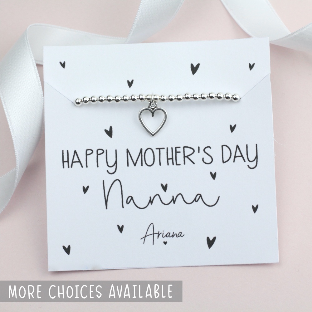 Happy Mother's Day Nanna - Silver Stretch Bracelet - Ariana Jewellery -  Va