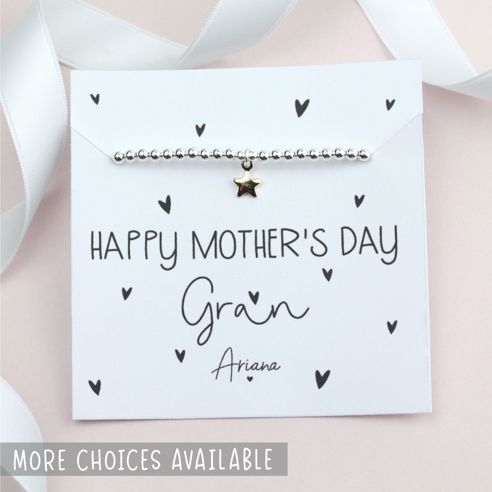 Happy Mother's Day Gran Silver Stretch Bracelet - Ariana Jewellery -  Various Choice