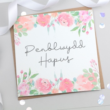 Penblwydd Hapus - Floral - Card