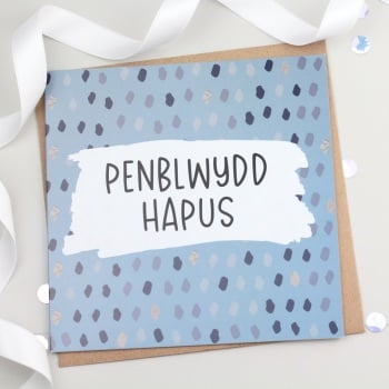 Cerdyn Penblwydd Hapus - Spotty Brush