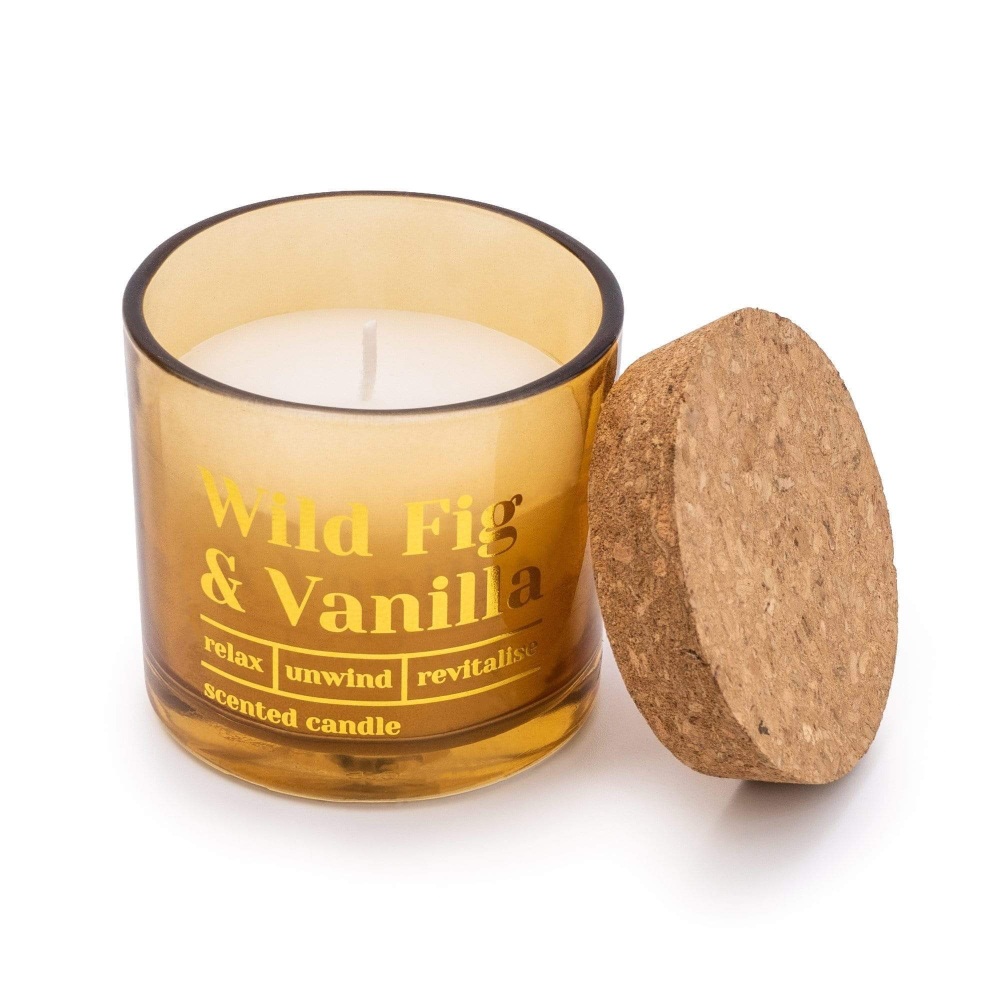 Wild Fig & Vanilla Candle - Glass & Cork Candle Jar