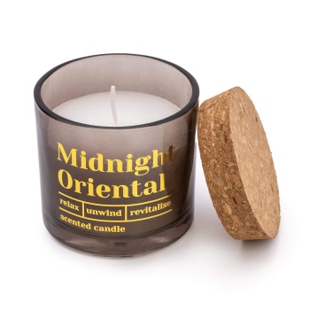 Midnight Oriental Candle - Glass & Cork Candle Jar
