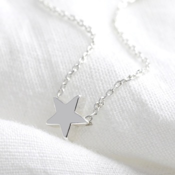 Star Bead Necklace - Silver