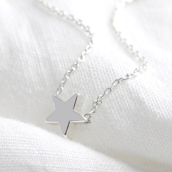 Star Bead Necklace - Silver