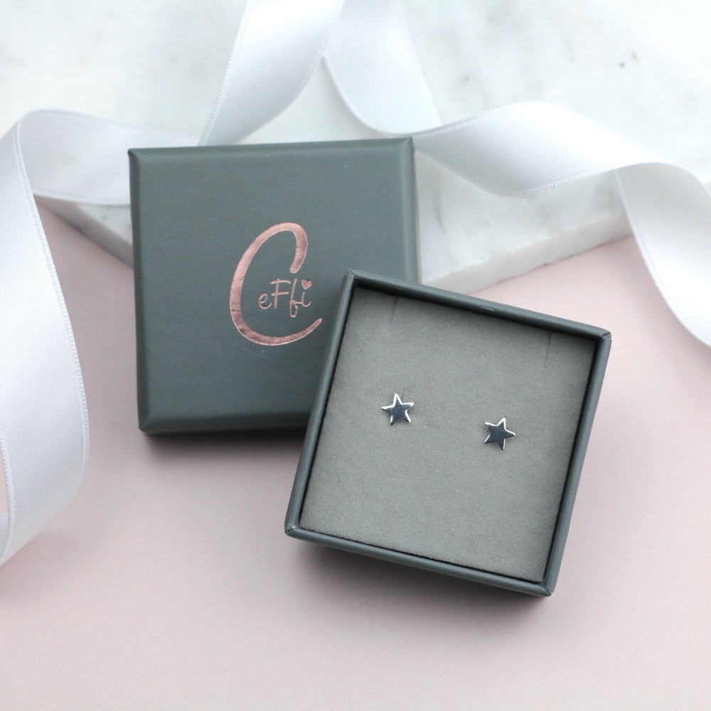 Sterling silver star earrings|CeFfi Jewellery