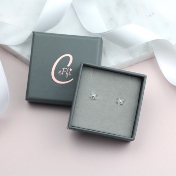 Sterling Silver 3D Star Earrings - CeFfi Jewellery