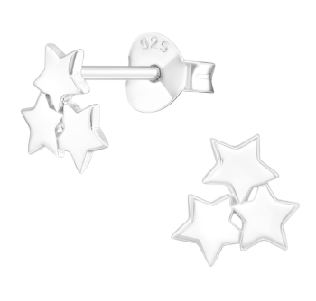 Sterling Silver Star Cluster Earrings - CeFfi Jewellery