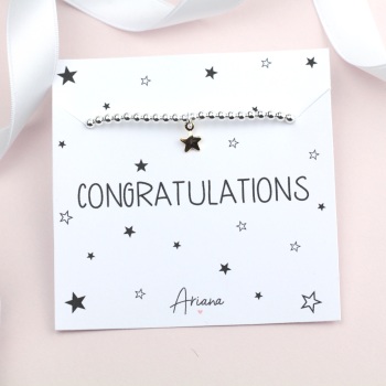 Congratulations Silver Stretch Bracelet - Ariana Jewellery -  Various Choice 