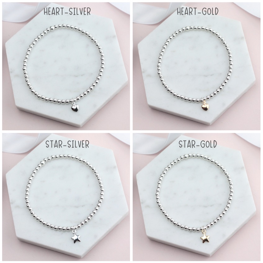 Plain Heart Bracelet - Ariana Jewellery -  Various Choice 