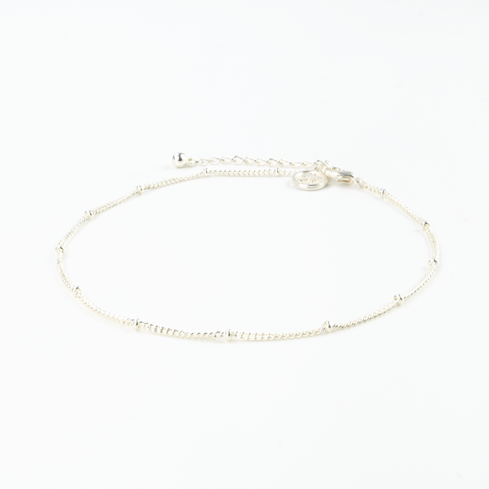 Silver Plated Bobble Chain Anklet