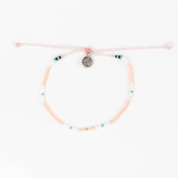 Dusty Pink  Beaded Anklet