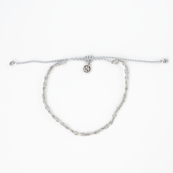 Grey & Silver Twisted Anklet