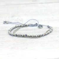 Grey & Silver Beaded Bracelet