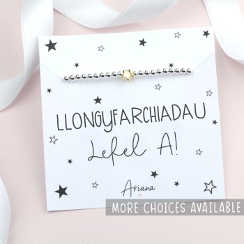 Llongyfarchiadau Lefel A Silver Stretch Bracelet - Ariana Jewellery -  Various Choice 
