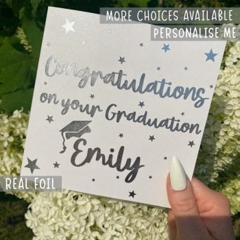 Personalised  Graduation Congratulations Card - Starry Personalised Foiled Card