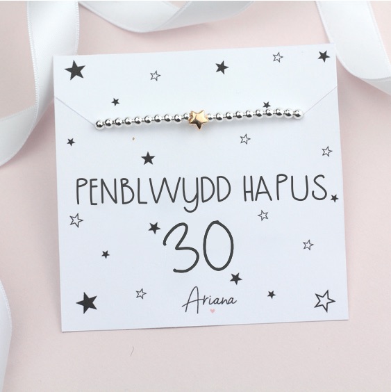 Penblwydd Hapus 30 Bracelet - Ariana Jewellery - Various Choice