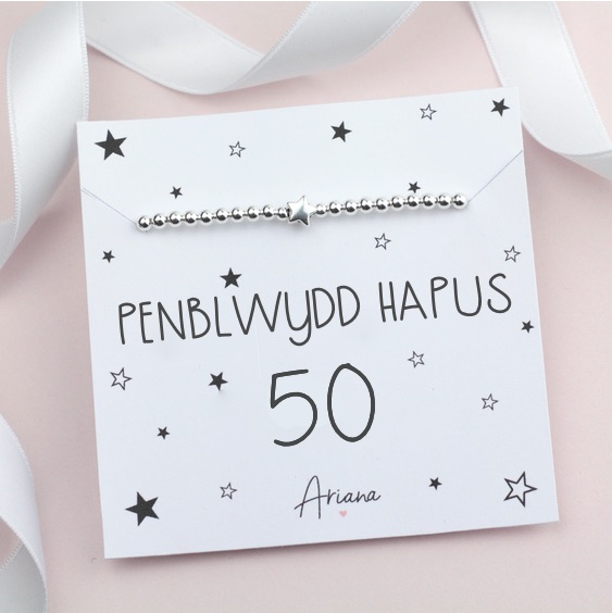 Breichled Penblwydd Hapus 50 - Ariana Jewellery -  Various Choice 