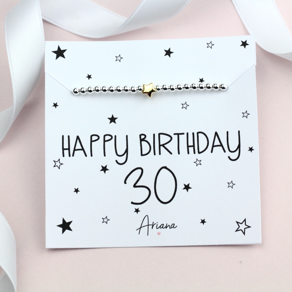 Happy 30th Birthday Bracelet - Ariana Jewellery - Various Choice 