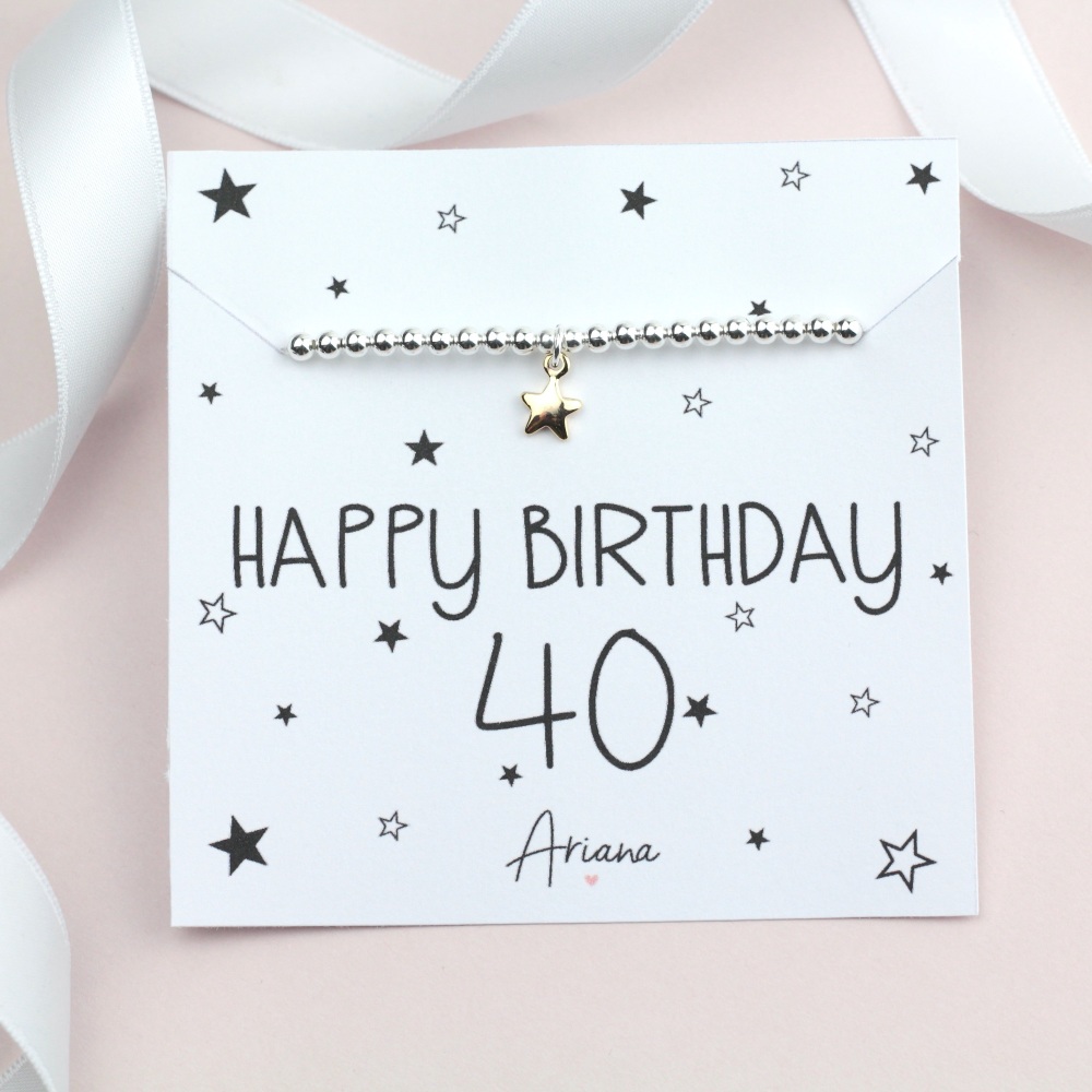 Happy 40th Birthday Bracelet - Ariana Jewellery - Various Choice 