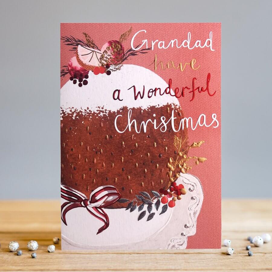 Merry Christmas Grandad Pudding Card