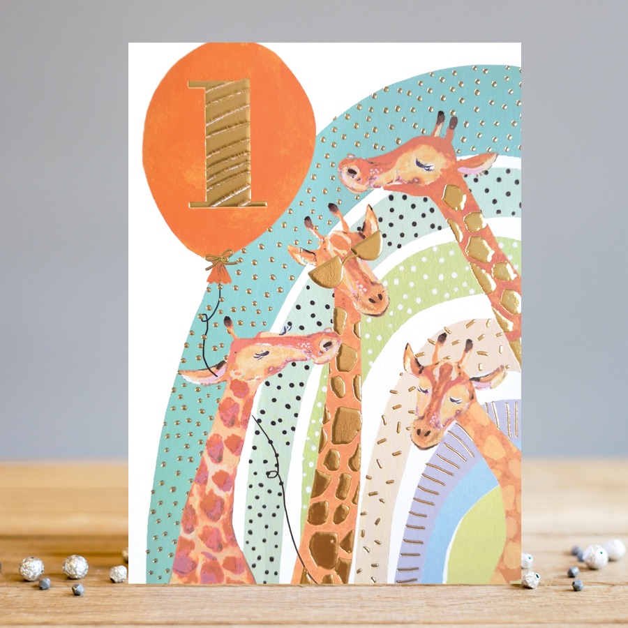 1st Birthday Giraffe Card
