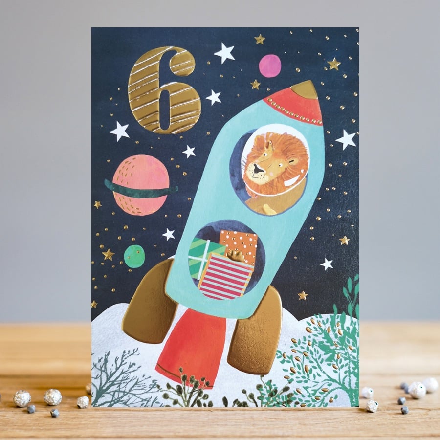 6th Birthday Space Card