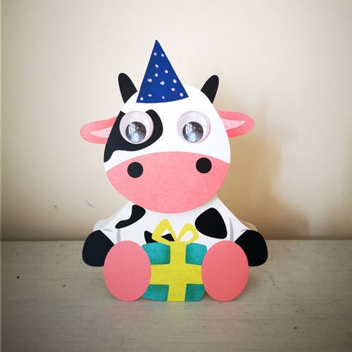 Cow Wobbly Head Card