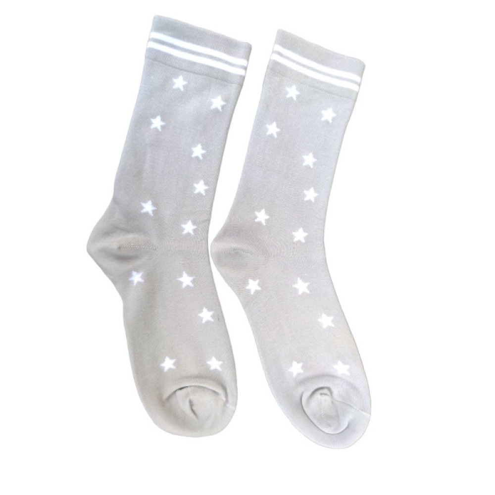 Grey & White Star Bamboo Socks