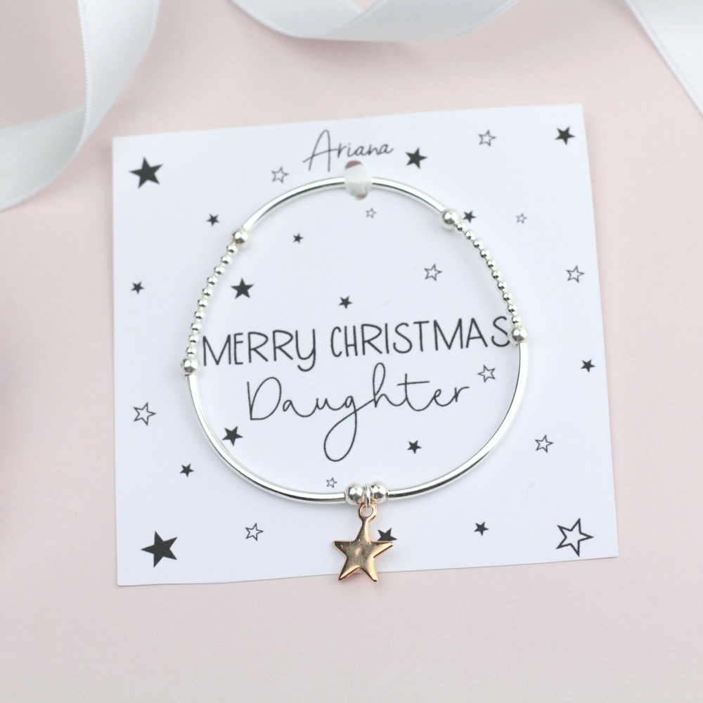 Merry Christmas Daughter Noodle Bracelet - Ariana Jewellery -  Various Choice