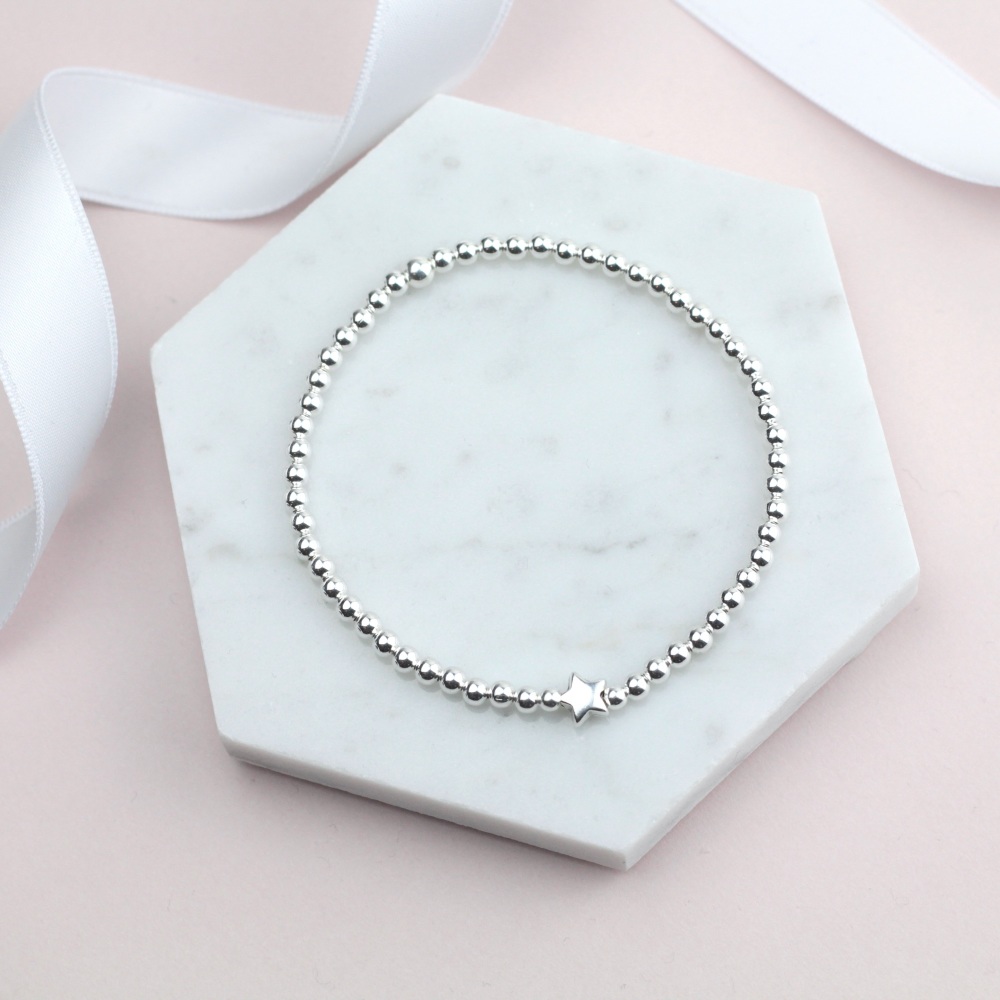 Silver Star Bead Bracelet - Ariana Jewellery