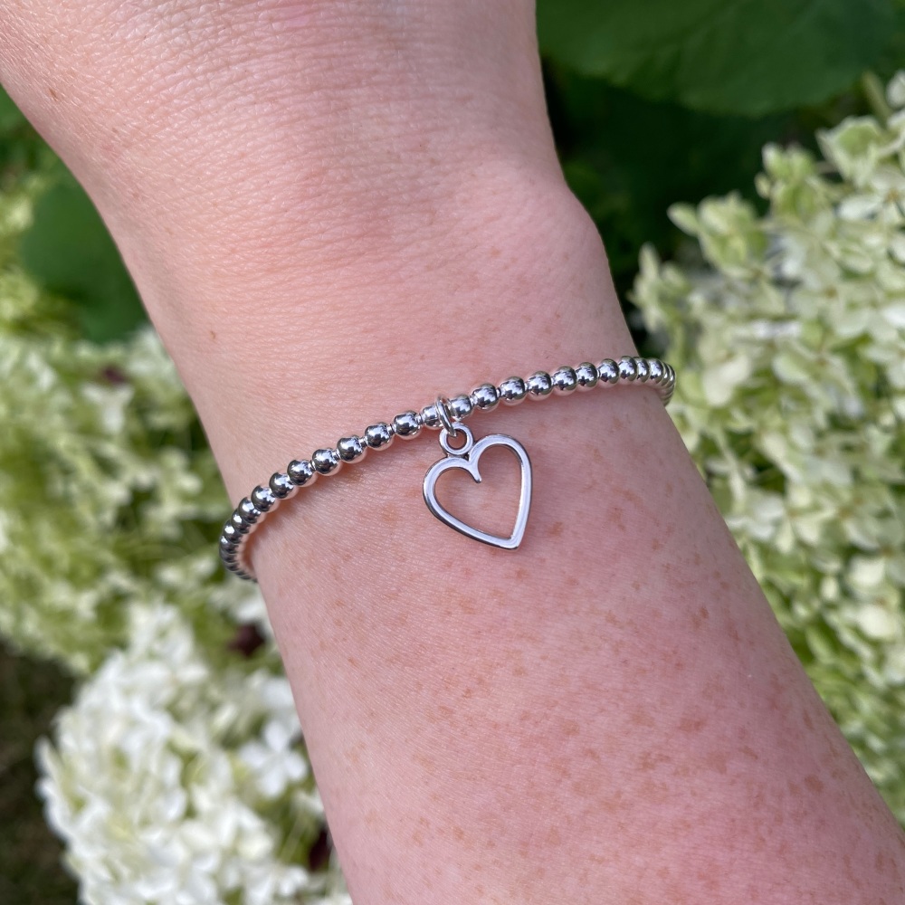 Silver Large Heart Bracelet - Ariana Jewellery
