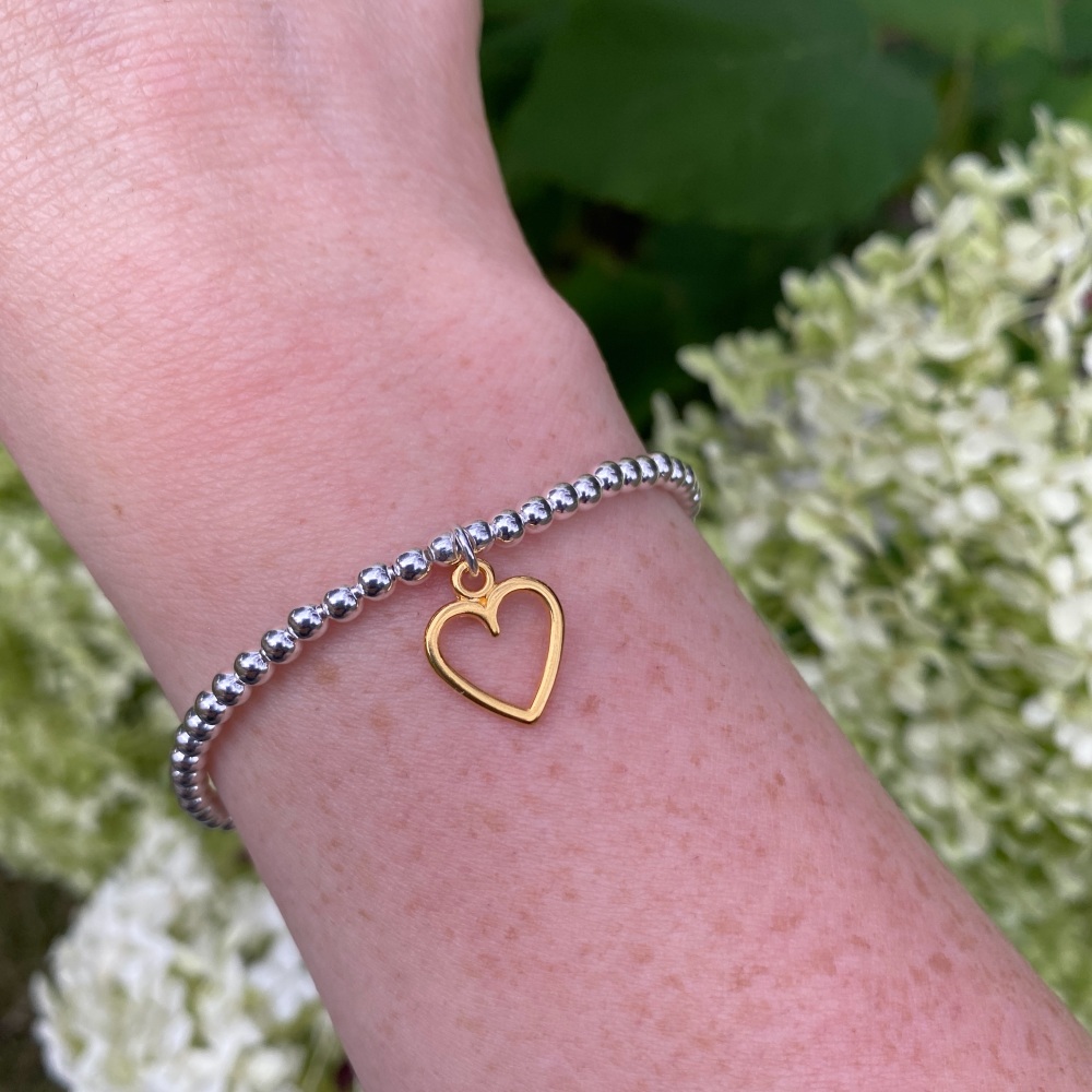 Gold Large Heart Bracelet - Ariana Jewellery